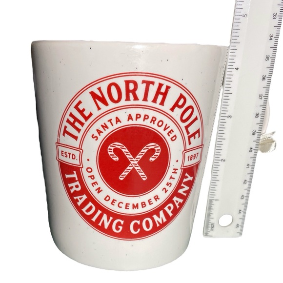 The Mistletoe Company Santa North Pole Trading Company Mug Red Inside NWT - Picture 12 of 12